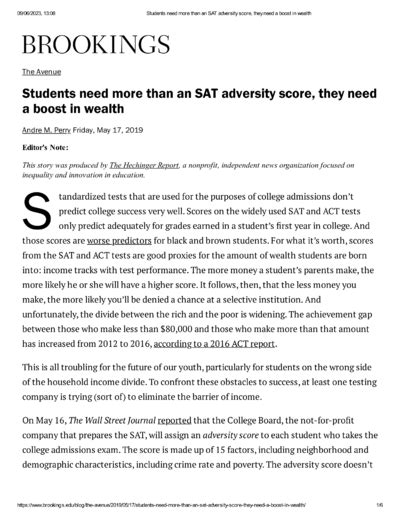 Students need more than an SAT adversity score, 